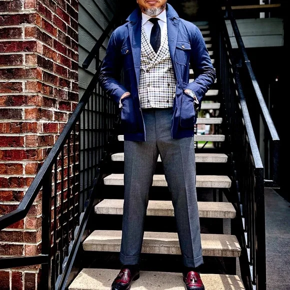 Suitsupply Silk-Linen-wool Double-breasted waistcoat US/UK42R - Picture 7 of 8